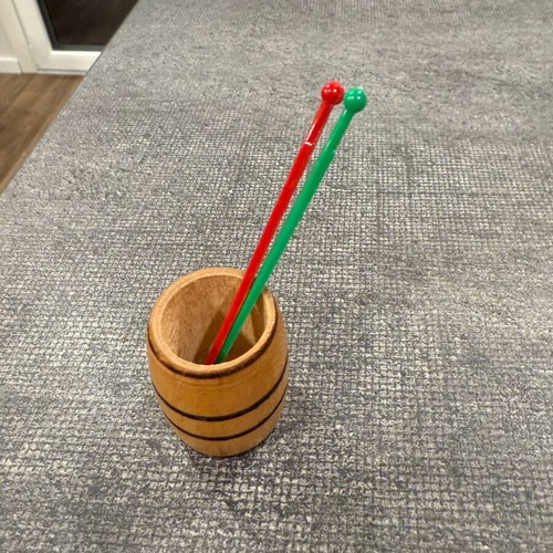 Wooden mini barrel like new for toothpicks