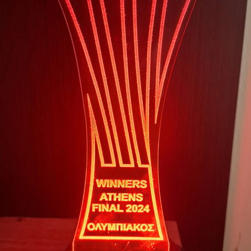3D LED Olympiacos UEFA Europa Conference League light, like new