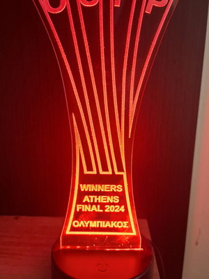3D LED Olympiacos UEFA Europa Conference League light, like new