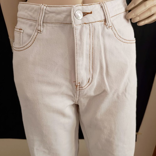 Shein white women's high-waisted wide jeans M like new