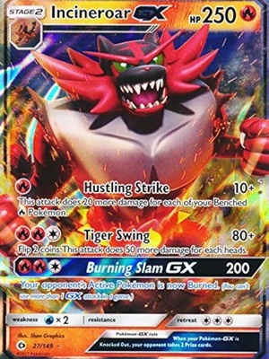 Incineroar GX 27/149 new collectible Pokemon card