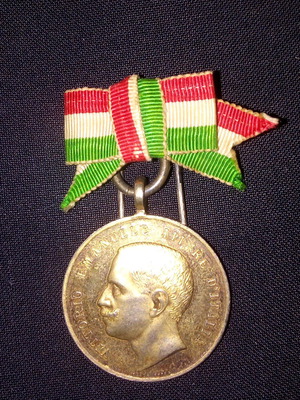 Italian medal used, pre-war with original ribbon and pin