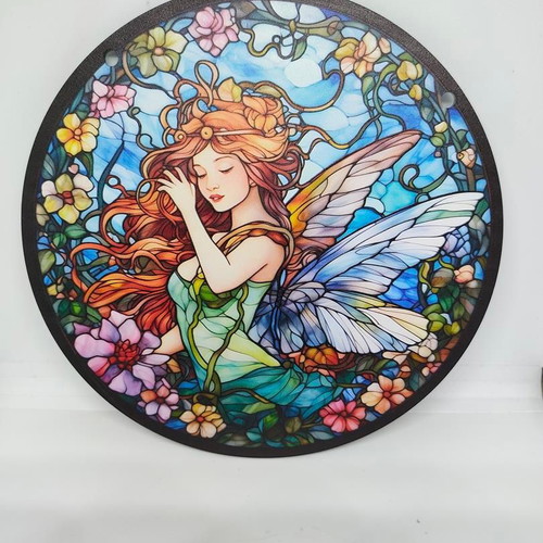 Magical Acrylic Decorative Fairy Sign stained glass style like new