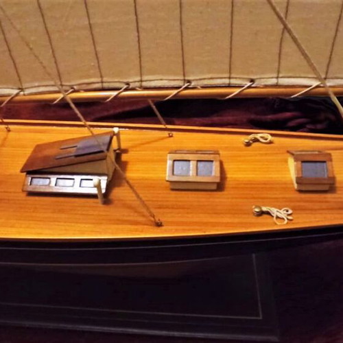 Wooden Handmade Racing Sailboat Like New Large Size