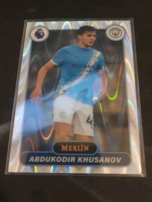 2026 Merlin Premier League #128 κάρτα Abdukodir Khusanov Raywave Refractor