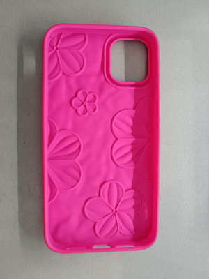 iPhone 11 Pull & Bear Puffy Floral Case new, hot pink