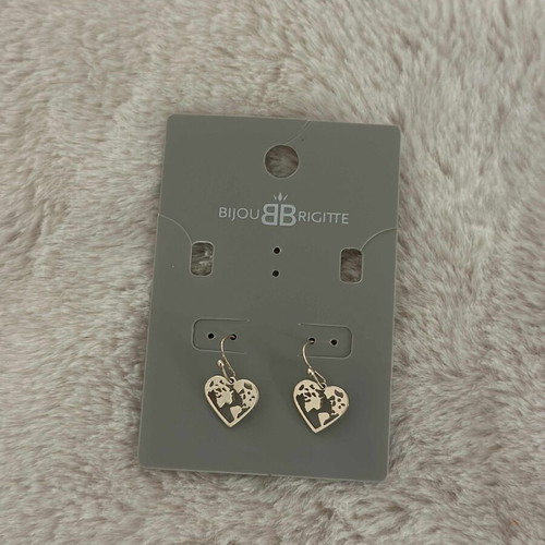 Bijou Brigitte earrings new, heart-shaped pink gold color