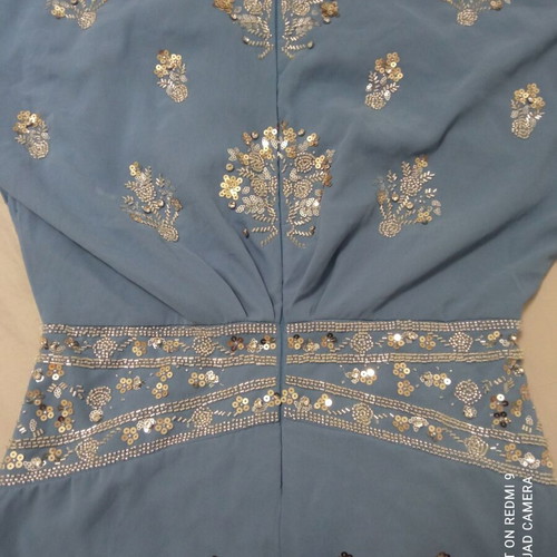 Formal dress with sequins used, chiffon, blue for baptism or wedding