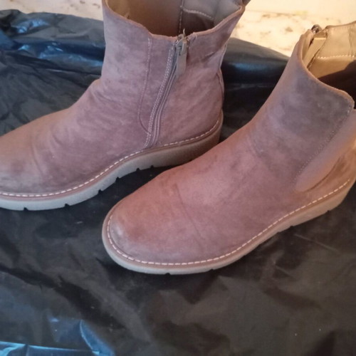 Women's brown boots with zipper and elastic, like new, size 37
