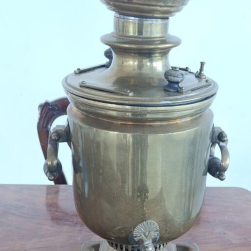 Russian Samovar 1928 used, brass collectible set from Tula