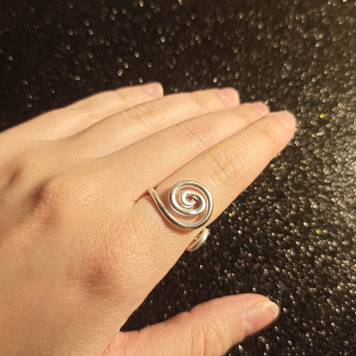 Spiral ring handmade from scratch, new, stainless wire, adjustable size