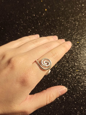 Spiral ring handmade from scratch, new, stainless wire, adjustable size