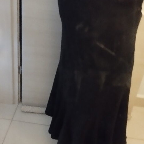Skirt and blouse set, black, Greek tailoring, chiffon and thin elegant salmon blouse