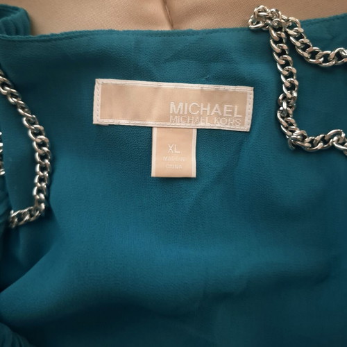 Michael Kors blouse aqua marine with silver shoulder details like new