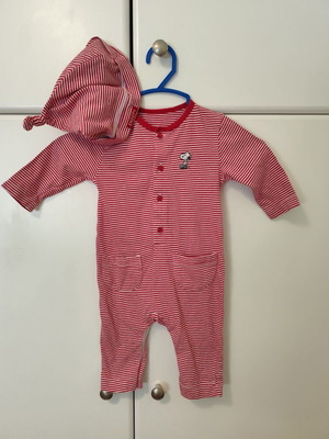 Marks & Spencer Snoopy φορμάκι για 3-6 μηνών σαν καινούργιο με ασορτί σκουφάκι