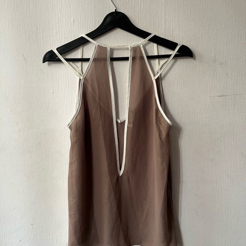 BSB see through top like new, brown and gold, size L