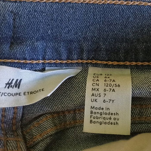 H&M Jeans Stretch Pants For Boys Like New, Blue 122 cm