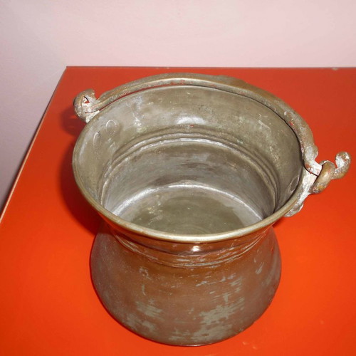 Copper ecclesiastical vessel for holy water used