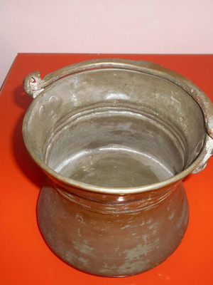 Copper ecclesiastical vessel for holy water used