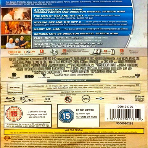 Sex and the City 2 Blu-Ray movie used, comedy romance