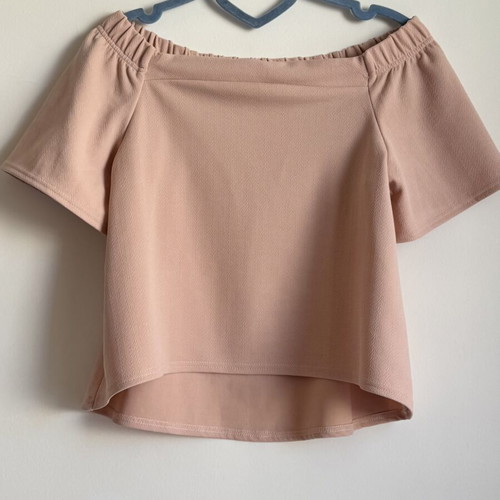 Missi London Bardot Off Shoulder Top blush pink S/M like new