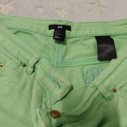 H&M women's jeans used, mint color, size 38