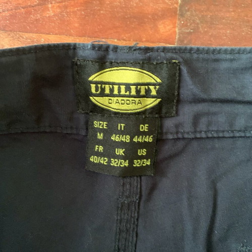 Diadora bermuda shorts used, unisex, dark blue, size M