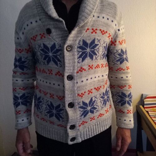 Knitted men's cardigan XL used, gray