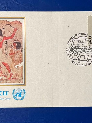 UNICEF Official First Day Cover United Nations Egypt Flag 1981
