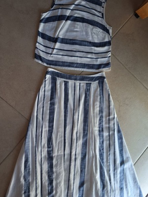 F&F striped top and skirt set, xs (34)