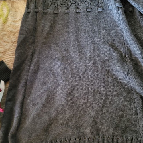 Northland Professional gray cardigan like new with embroidery and tie