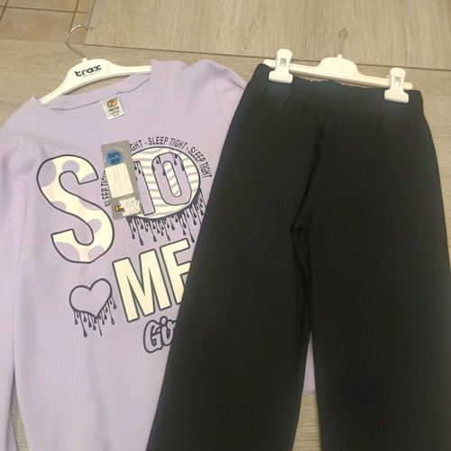 Prod cotton girls' pajamas No 6 new, black and purple
