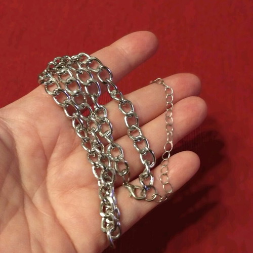 Necklace chain like new, silver color with free bracelet gift