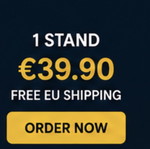 Review stand with QR code for Google reviews