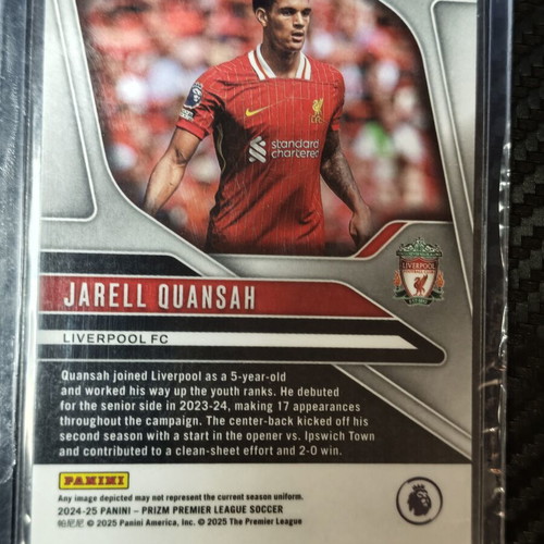 2024-25 Panini Prizm Premier League Jarell Quansah White Sparkle Prizm card