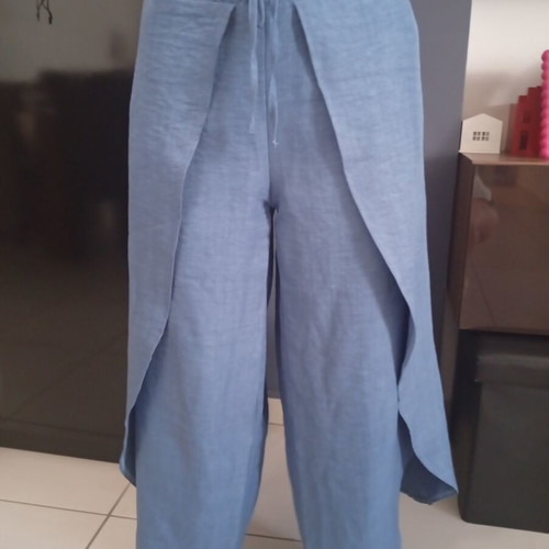 Wide leg pants wrap design blue, like new, size XL