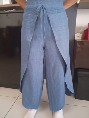 Wide leg pants wrap design blue, like new, size XL