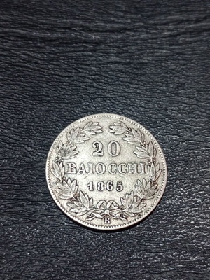 20 Baiocchi 1865 ασημένιο νόμισμα Βατικανό