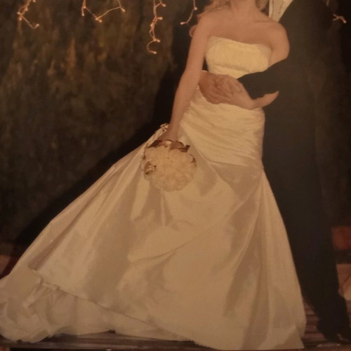 Pronovias Rangun 100% Dupion Silk wedding dress size EU 38 like new
