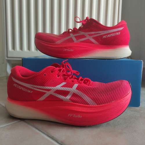 Asics Metaspeed Sky + running shoes used, size 44.5, red