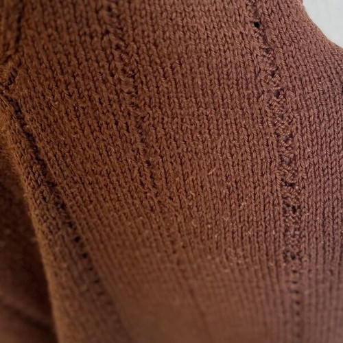 Loose knitted top, brown, size M-L