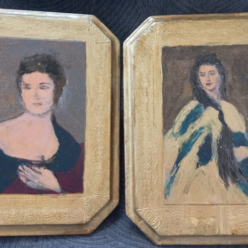 Vintage wooden frames used, painted and restored