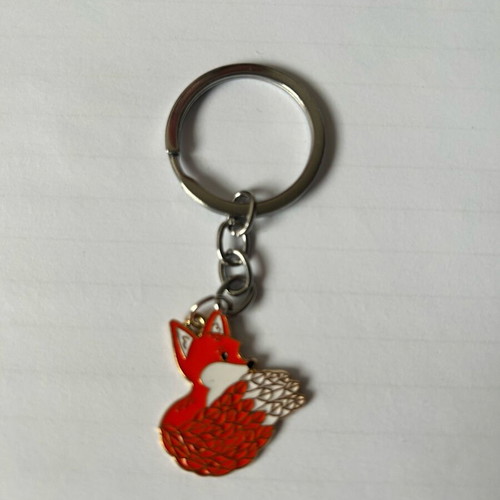 Fox metal keychain new, pack of 50 silver