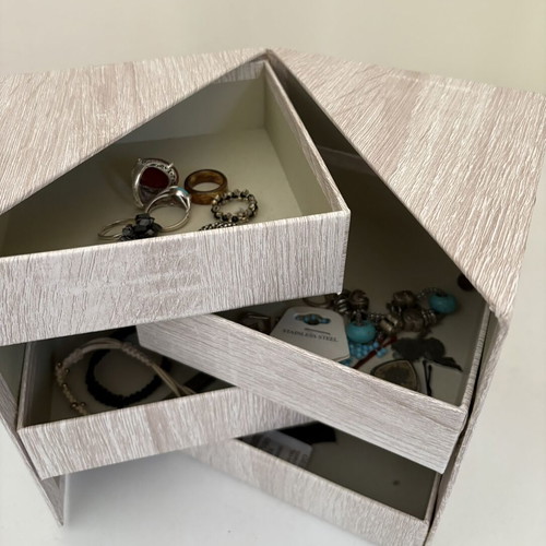 Jewelry organizer box with drawers, new