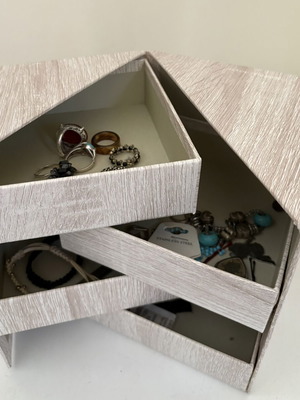 Jewelry organizer box with drawers, new