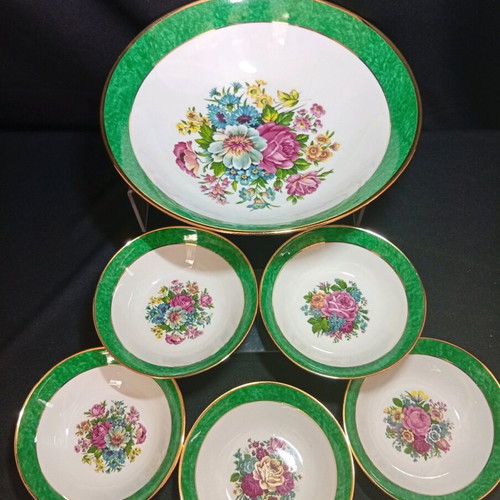 Cmielow Poland vintage porcelain serving bowl set, 6 pieces