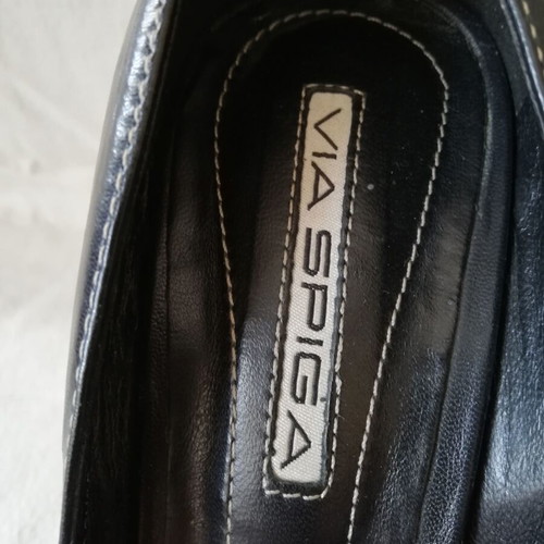 Peep toe Via Spiga leather size 38 with wooden heel like new