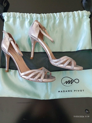 Tango сандали Madame Pivot Amanda silver Laminated leather употребявани, номер 38
