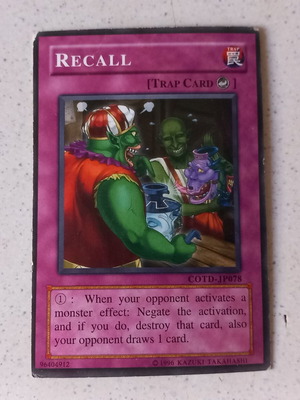 Yu-Gi-Oh! Recall COTD-JP078 μεταχειρισμένο, 2 τεμάχια