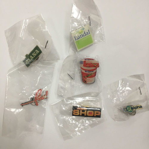Pins set of 6 different, all together